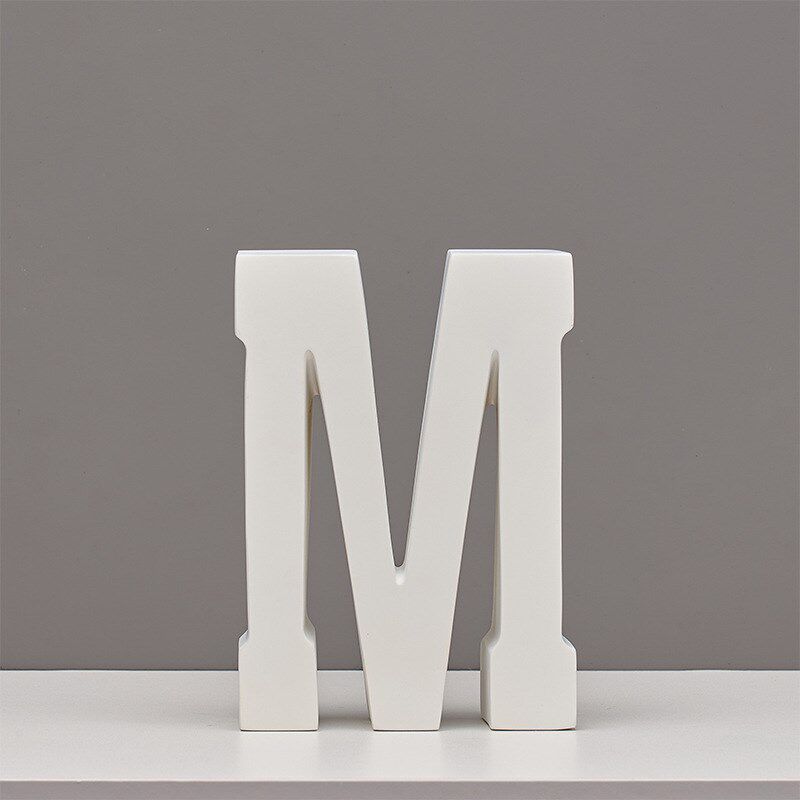 简约现代树脂英文字母p几何不规则摆件软装样板间售楼部家居装饰
