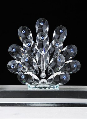 现代琉璃孔雀吉祥轻奢摆件客厅艺术样板间玄O关酒店酒柜电视柜装