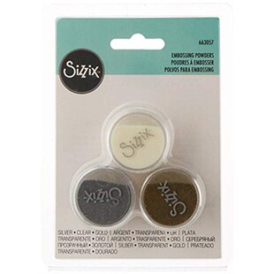 sizzix embossing powders 金 银 白 三色凸粉 15ml装 包Y邮66305