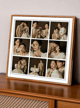 九宫格相框摆台婚纱放大挂墙结婚相片加洗全家Q福亲子个人写真照