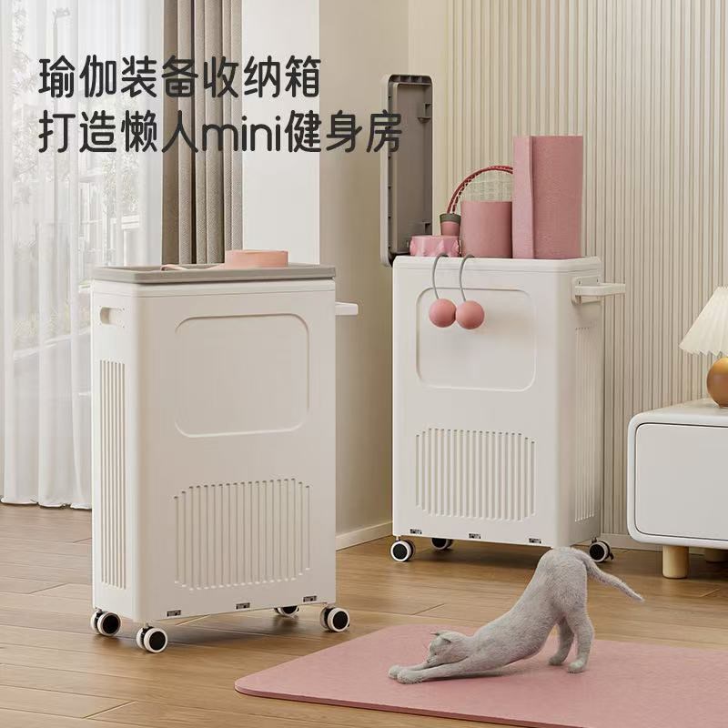 精工瑜伽垫收纳l筐运动工具整理神器可移动健身器材置物架