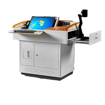 多体讲台功ssw-8854能v媒现代简上课约多实木讲台学校教师讲台桌