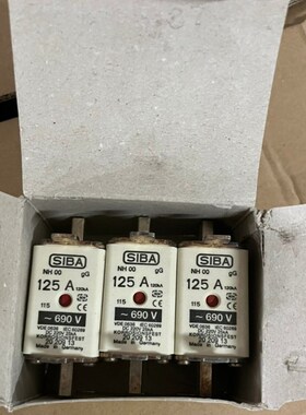 西霸siba风电 风机熔断器 NH00 125A 6K90V 2020913 保险丝