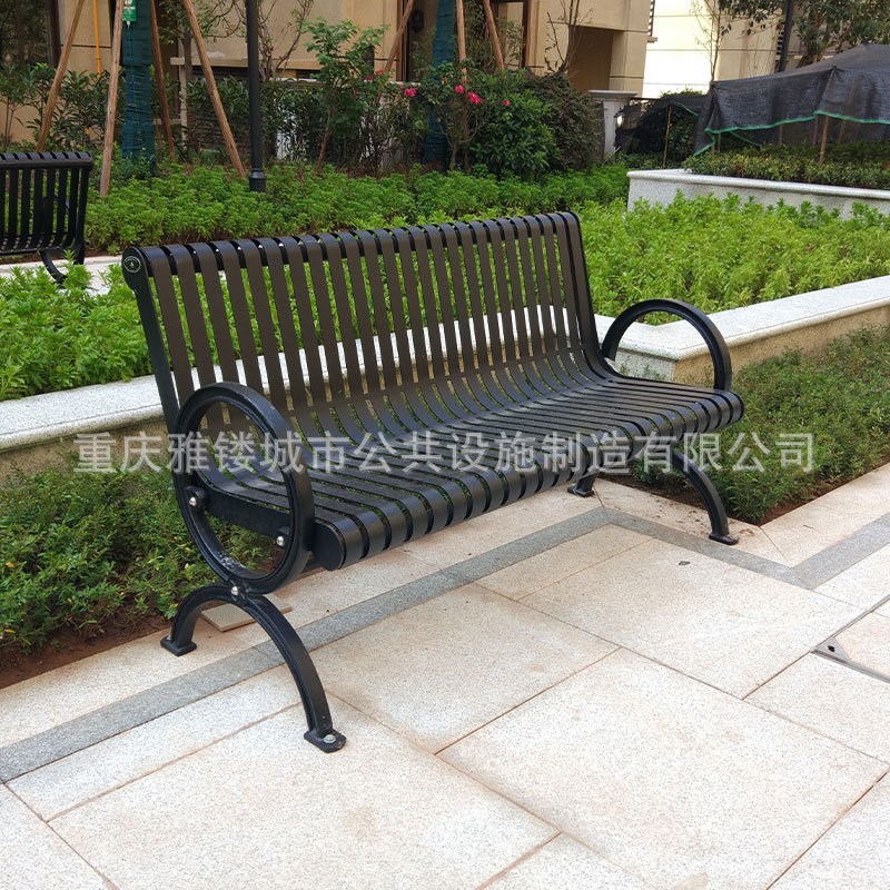 铁艺户外公园l椅室外铸铁座椅休闲长椅小区园林椅