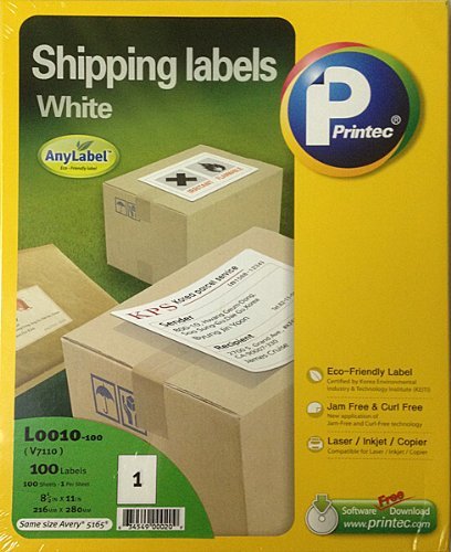 Printec gL0010 普林泰科 (美标)不干胶打印标签纸216x280mm