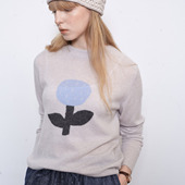 Before demi Sunrise30%绵羊毛30%山羊绒花朵提花毛衣