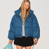 demi demi×ROSYDOEDIAN赵露思联名水洗蓝95%白鹅绒羽绒服外套