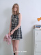 demi 连衣裙 格纹双色优雅可爱收腰A裙无袖 赵露思同款