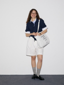 demi 上衣 三色翻领刺绣logo针织polo短袖 赵露思同款