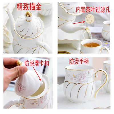 欧式水杯套装陶瓷高档客厅杯具家庭轻奢茶壶茶具茶杯家用杯子套装