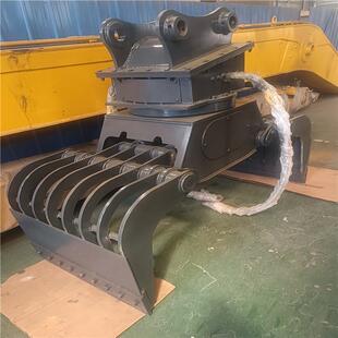 挖掘机多功能抓格斗河道沟渠清淤挖机斗砂石土方工程抓格铲