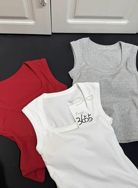 妃子纪3655宽肩带方领免穿文胸修身吊带背心内搭外穿打底上衣女秋