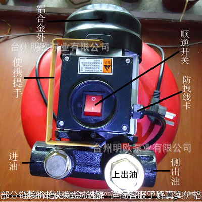 柴油抽油泵自吸抽油机电动抽油泵加油泵双出油口550w220v价