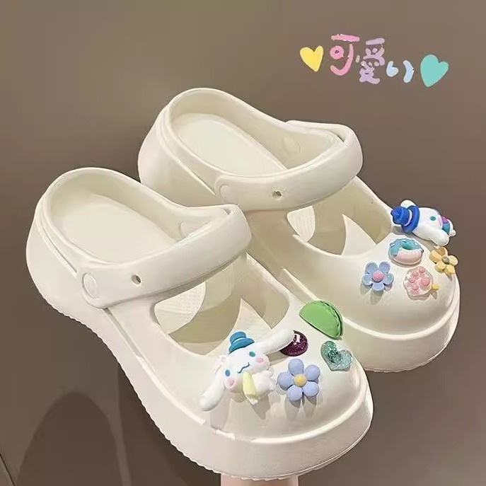 踩屎感凉拖鞋女夏外穿两穿可爱少女心2025新款洞洞鞋沙滩厚底凉鞋