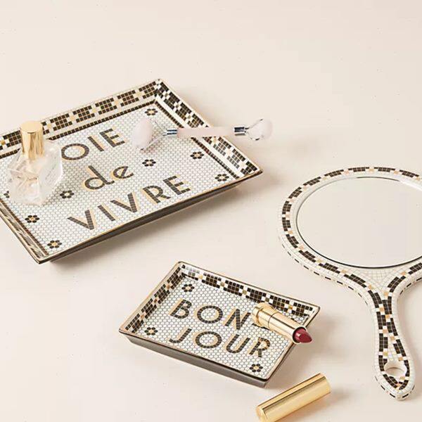 手柄化妆镜复古巴黎酒 】随身ro简单的馆 【展示首饰B托盘sti奢华