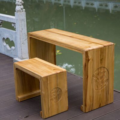 古琴桌凳生桌琴桌香樟木实木擦七韵古琴漆共鸣书桌