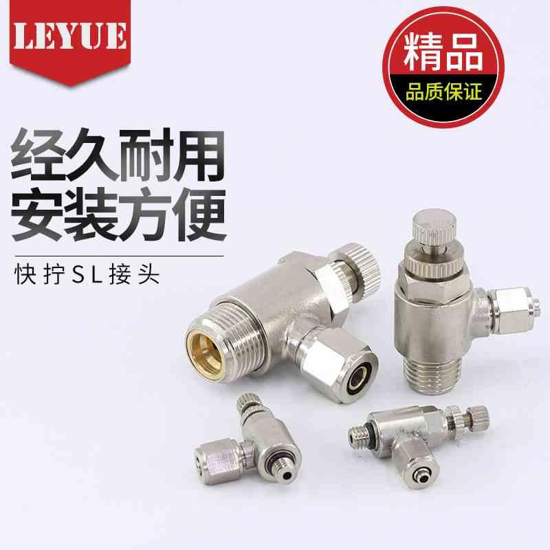 全铜金属快拧接头节流SL调节阀调速阀SL6-01/8-02/10-03/12-04/M5