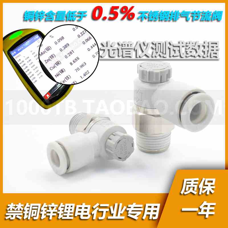 锂电禁铜锌不锈钢调速接头节流阀PTL601-S PTL802-S PSL1003-S 04