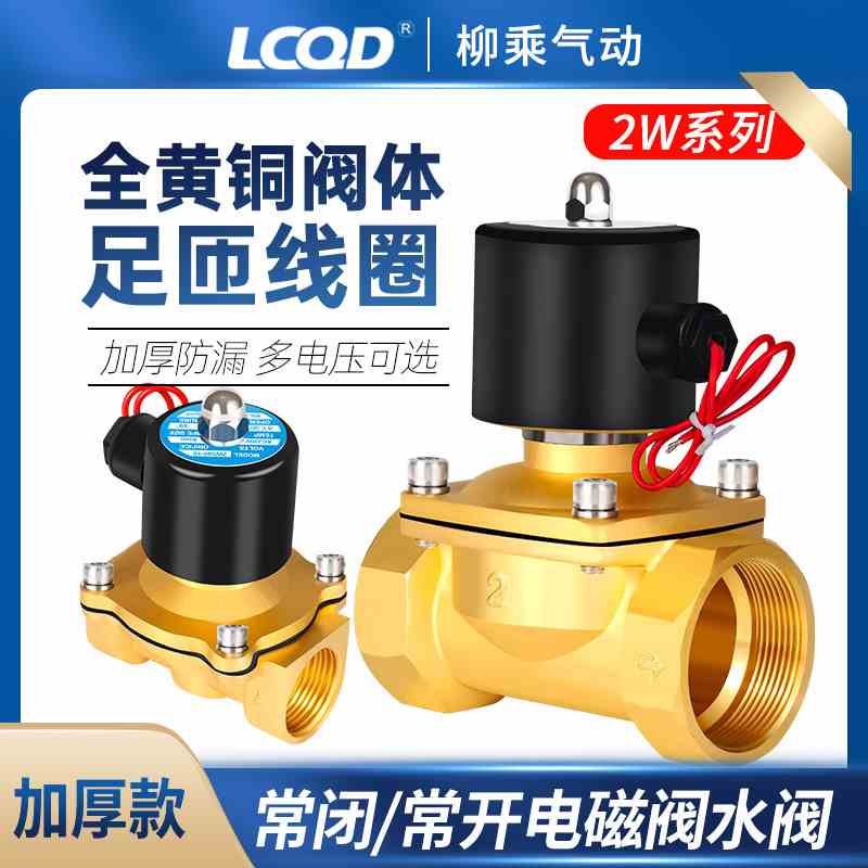 220v常开DC24进水12控制160-15气阀200-202W250-25常闭电磁阀水阀