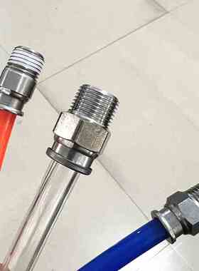 304不锈钢全金属耐高温气缸气管快插接头BPC/PC4/6-M5/8-02/01/3