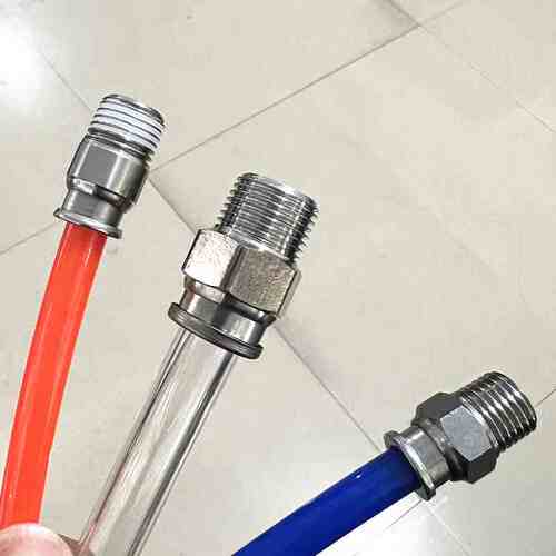304不锈钢全金属耐高温气缸气管快插接头BPC/PC4/6-M5/8-02/01/3