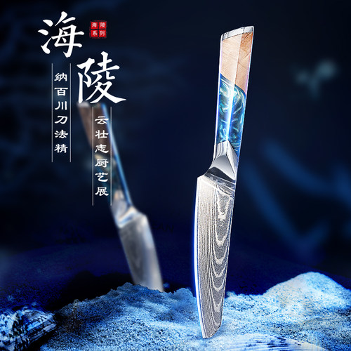 FINDKING锋劲大马士革钢万用刀西式餐刀牛排刀家用厨房瓜果削皮刀