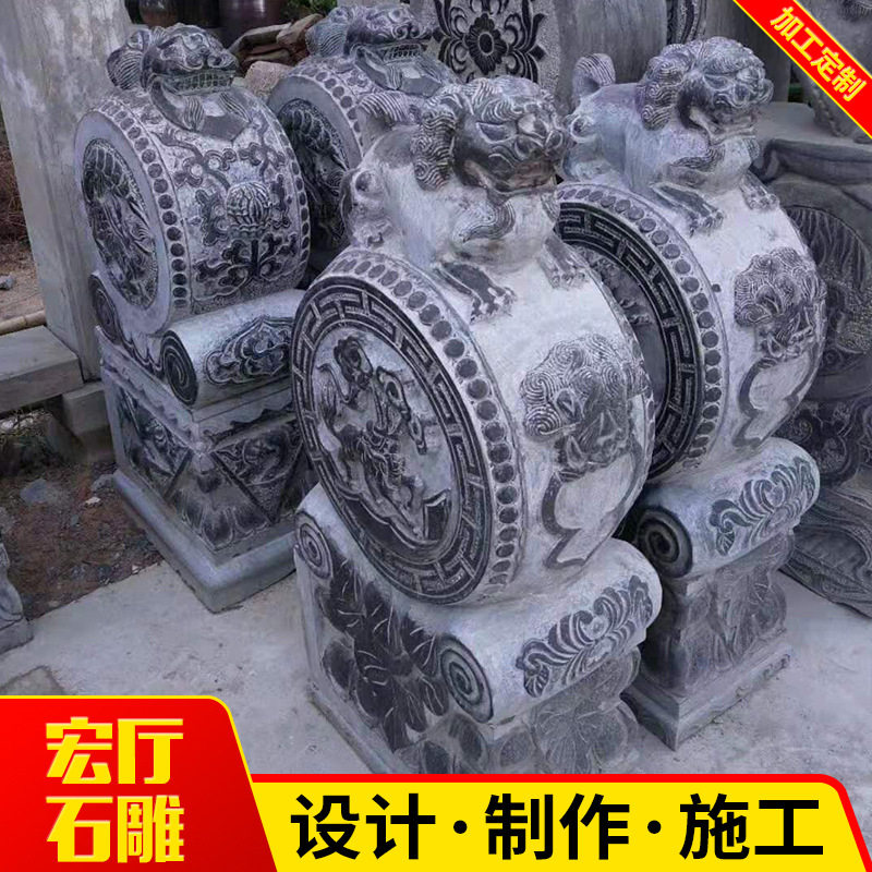 山东仿古大理石抱鼓石景区用