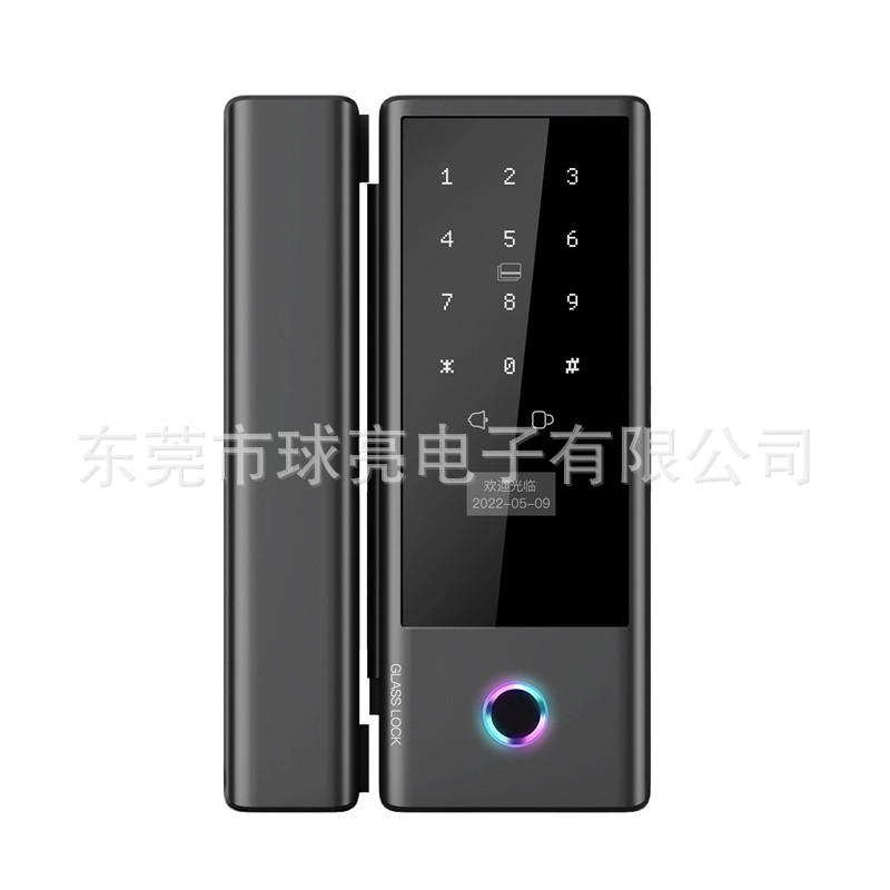 热销支持指纹密码卡片玻璃门锁