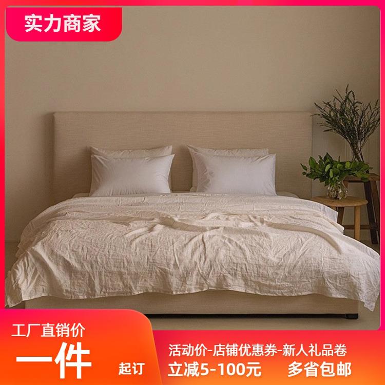 北欧布艺软床复古轻奢法式风双人大床1.8米美式现代主卧民宿婚床