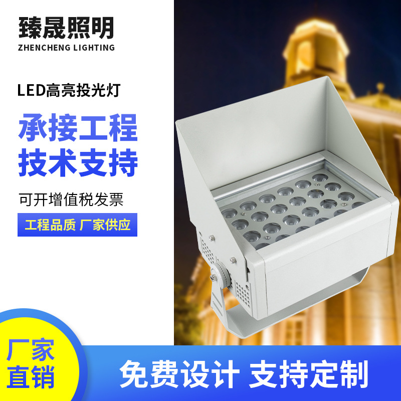 防水庭院建筑亮化工程洗墙灯led投光灯户外花园绿化别墅照树射灯