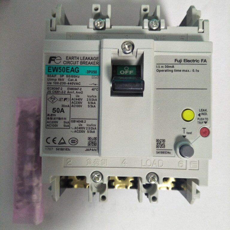 富士漏电断路器EW50EAG 3P 050B 50A 全系列漏电开关  灵敏度30MA
