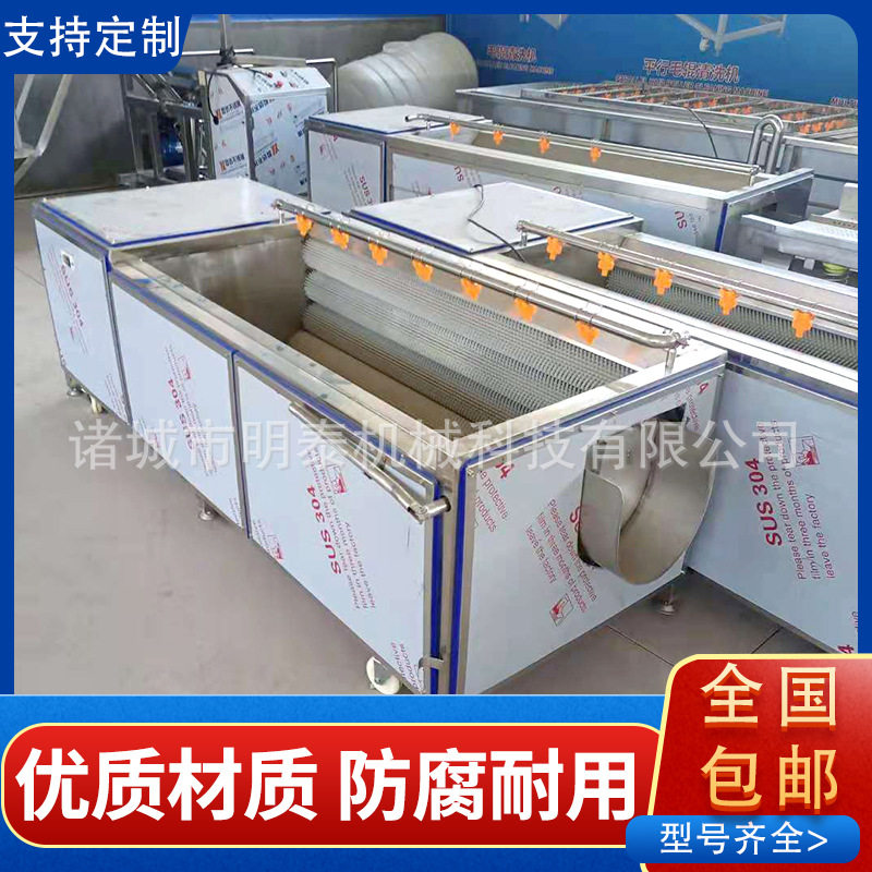 商用红薯U型毛辊清洗机 花生板栗清洗设备 大姜芋头清洗去皮机器