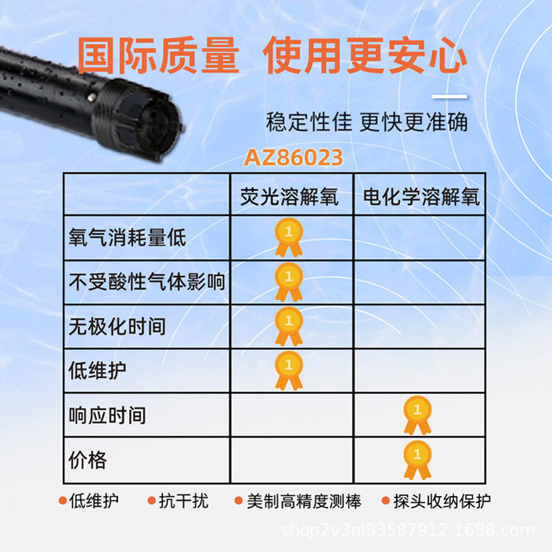 衡欣荧光法溶氧仪便携式鱼塘水产养殖污水海水检测仪溶解氧测定仪