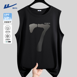 健身运动无袖 冰丝篮球训练坎肩速干衣男款 t恤Y 背心男夏季 回力美式