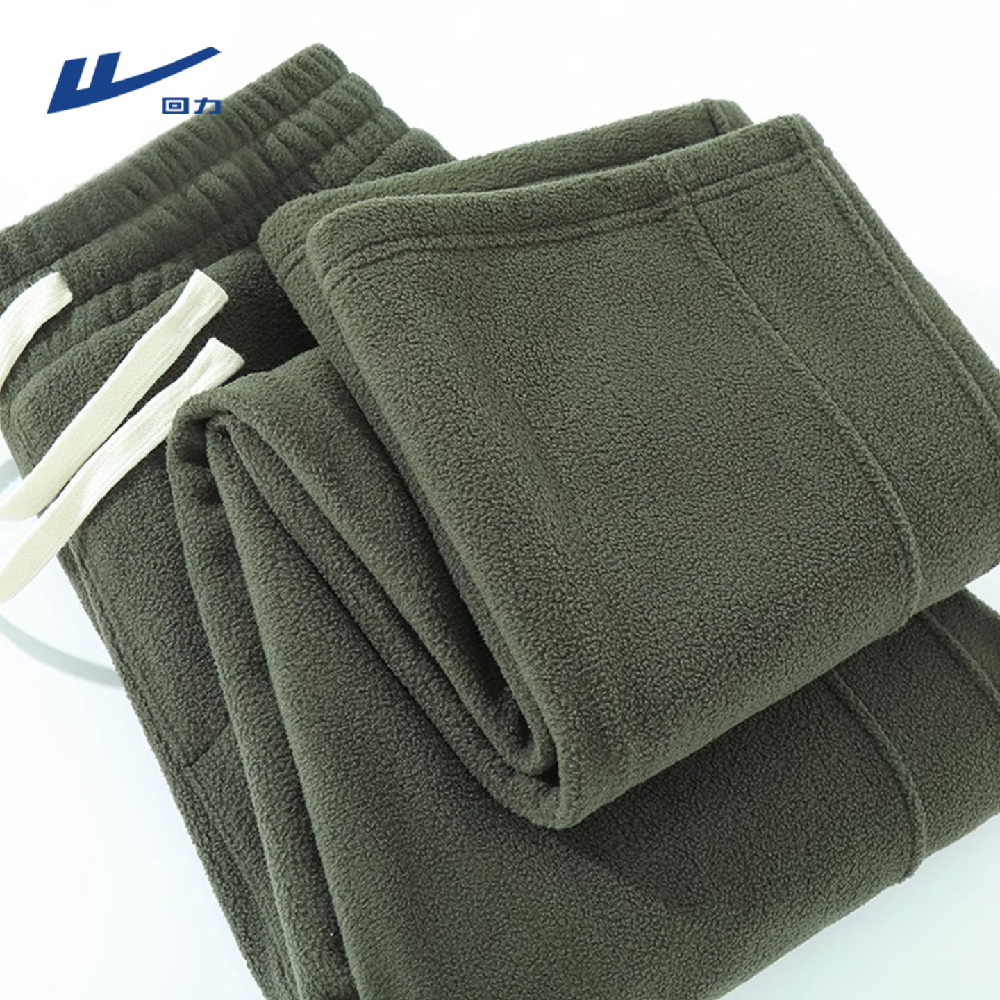 回力抓绒裤子男冬季直筒加绒加厚双面摇粒绒直筒运动休闲棉卫裤Z