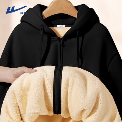 回力加绒羊羔绒开衫卫衣