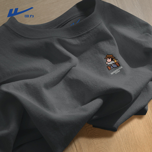 回力青少年短袖t恤男夏季日系像素风卡通马里奥学生纯棉圆领半袖Y