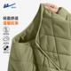 回力轻薄棉服男冬季 加绒保暖内胆小棉袄菱形格夹棉无领绿色外套Y