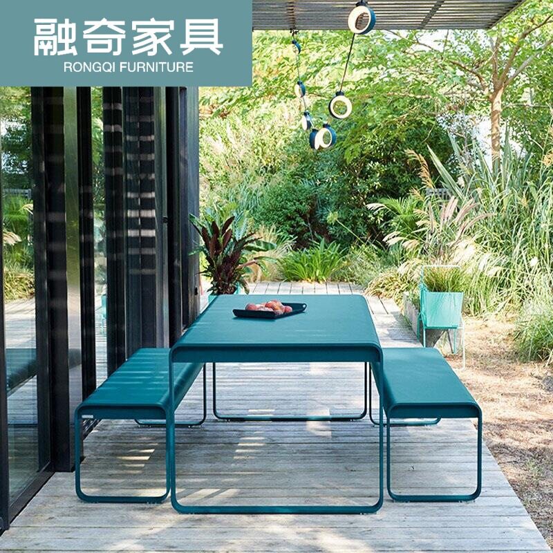 户外金属长凳别墅酒店桌椅换鞋凳庭院长条凳铝合金花园家用餐桌椅