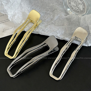 韩系金属鸭嘴夹发夹女后脑勺一字抓夹盘发头发夹子发卡高级感头饰