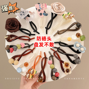 扭扭一字发夹女后脑勺盘发抓夹2024新款高级感轻奢风鲨鱼夹子发饰