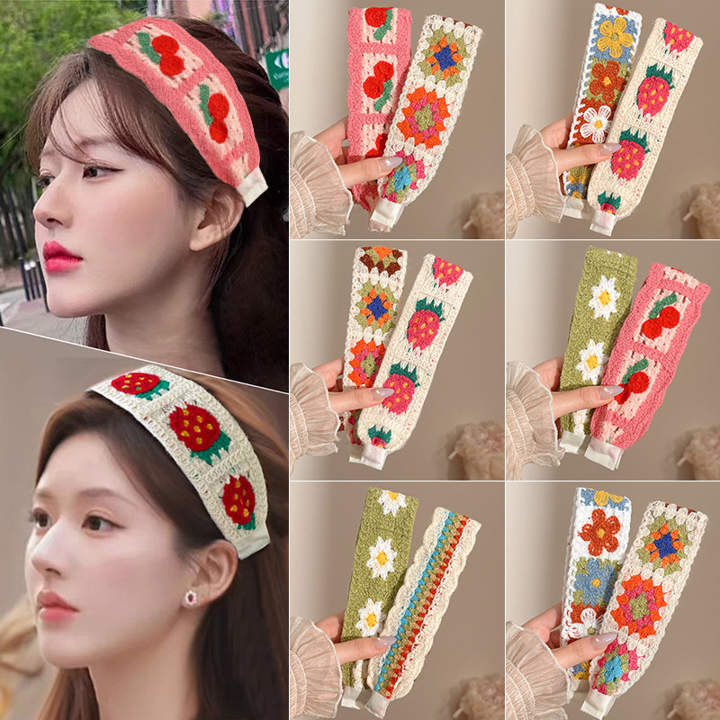 碎花针织魔术贴发箍少女刘海贴发带前额碎发神器头发贴女洗脸头饰
