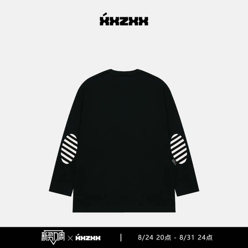XXZXX潮牌长袖T恤贴花刺绣宽松