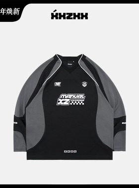 XZVP街舞大赛 XXZXX美式复古棒球衫长袖T恤男女潮牌童装亲子装217
