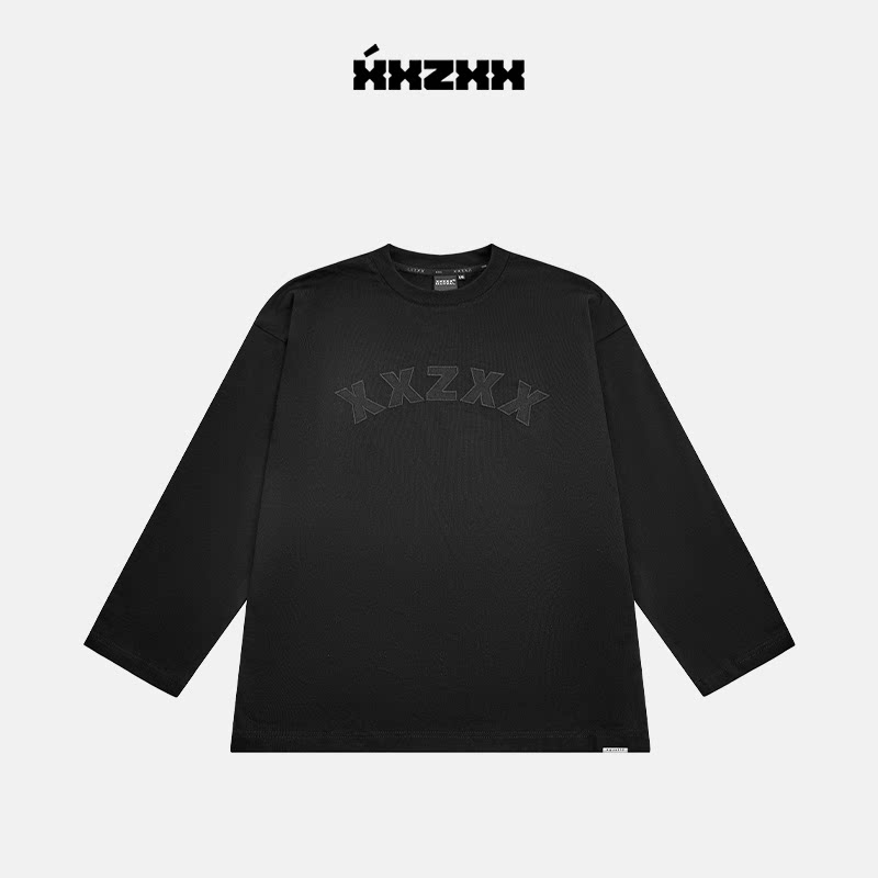 XXZXX潮牌长袖T恤贴布绣宽松男女图片