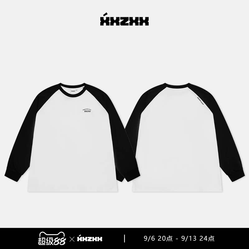 XXZXX潮牌长袖T恤撞色设计男女图片