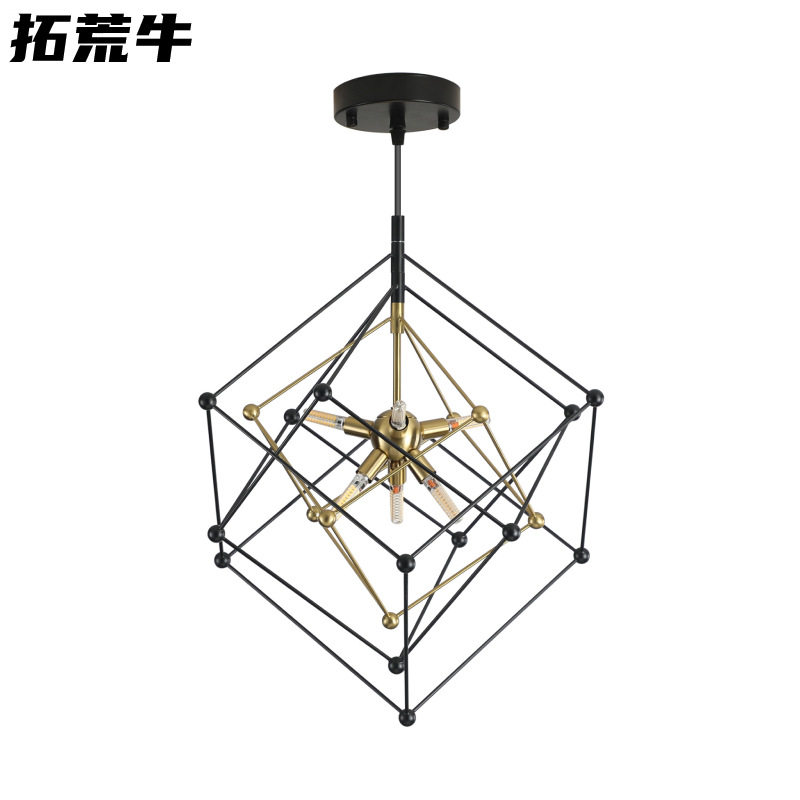 批发北欧后现代客厅灯具个性创意简约餐厅工业风铁艺吊灯货源