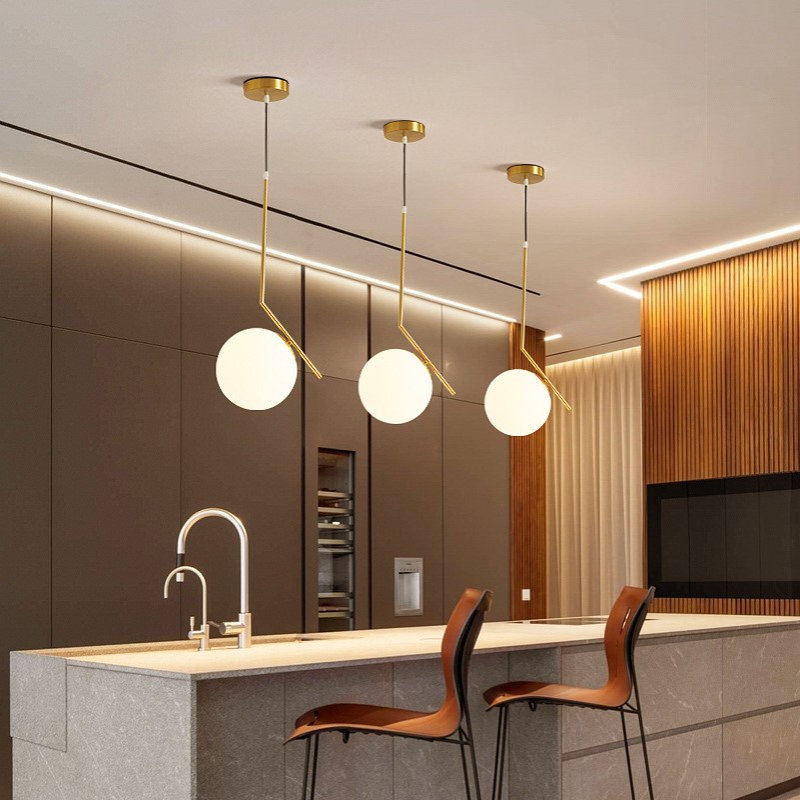 后现代简约单头吊灯吧台餐厅北欧新款灯具批发铜色入户店铺吊灯
