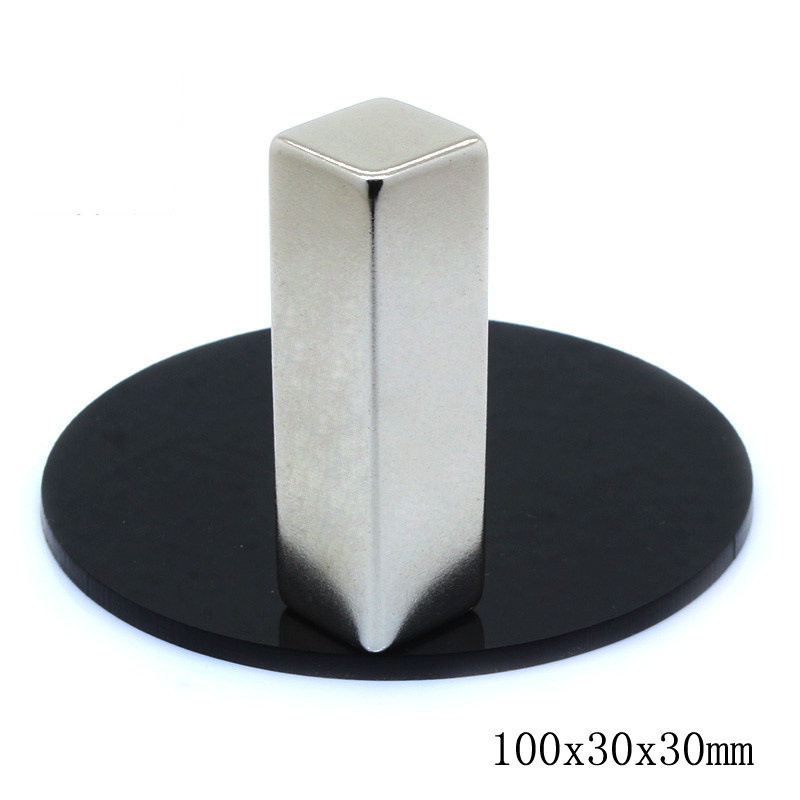 F100x30x30mm防锈强磁钕铁硼磁铁 镀镍磁钢长方形强力吸铁石 磁柱