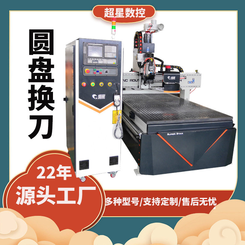 木工板式家具数控生产机械设备圆盘换刀开料机实木板加工生产线